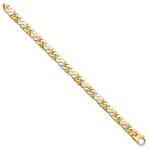 Two-Tone Gold Hand-Polished Fancy Link Chain