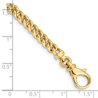 14K 4.5mm Yellow Gold Hand Polished Fancy Link Bracelet with Fancy Lobster Clasp, 8" view 2