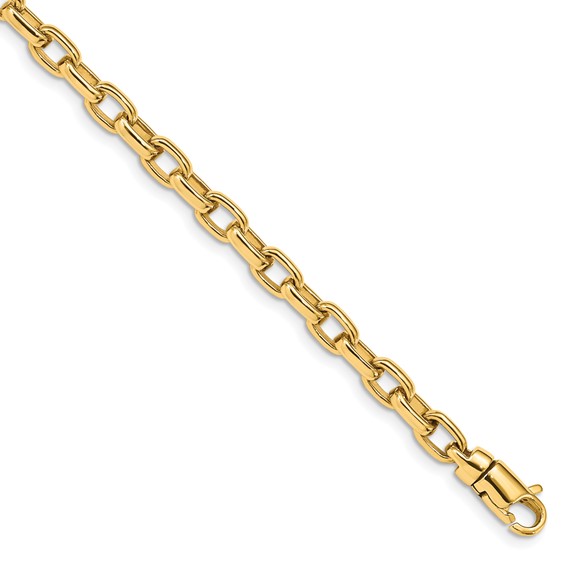 14K 5mm Hand Polished Fancy Link with Lobster Clasp Chain (per inch)