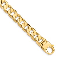14K 11mm Yellow Gold Hand Polished Fancy Link Bracelet with Fancy Lobster Clasp, 8.25" view 1