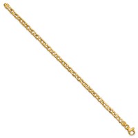 14K 4.3mm Yellow Gold Hand Polished Fancy Link Bracelet with Fancy Lobster Clasp, 7" view 2