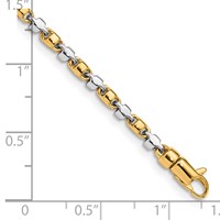 14K Two-tone 2.6mm Hand Polished Fancy Link Bracelet with Lobster Clasp, 8" view 2
