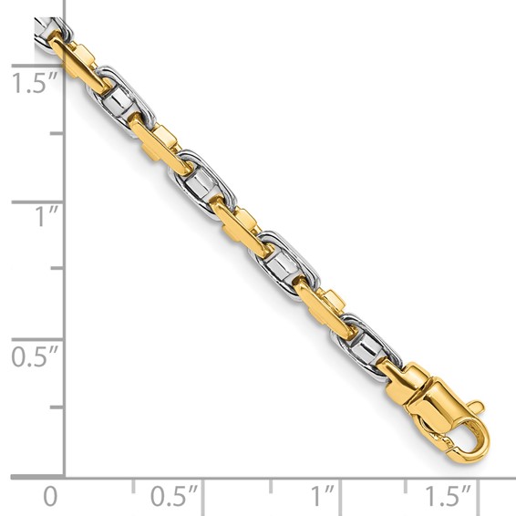 14K Two-tone 3.5mm Fancy Link with Lobster Clasp Chain (per inch)