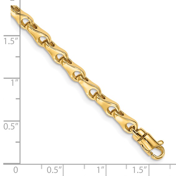 14K 3.9mm Hand Polished Fancy Link with Lobster Clasp Chain (per inch)
