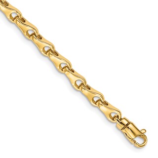 14K 3.9mm Hand Polished Fancy Link with Lobster Clasp Chain (per inch)