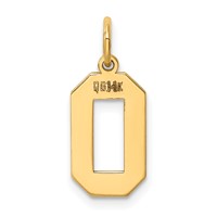 14K Yellow Gold Medium Polished Number 0 Charm view 3