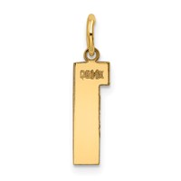 14K Yellow Gold Medium Polished Number 1 Charm view 3