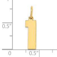 14K Yellow Gold Medium Polished Number 1 Charm view 4