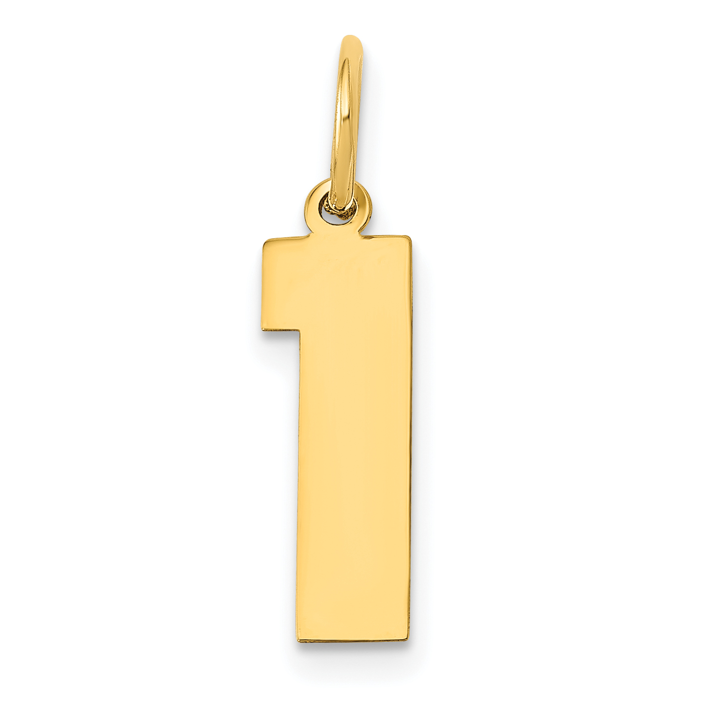 14k Medium Polished Number 1 Charm (LM01)