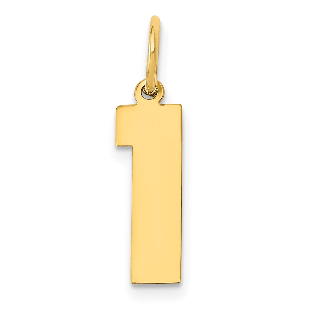 14k Medium Polished Number 1 Charm (LM01)
