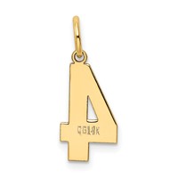 14K Medium Polished Number 4 Charm view 3