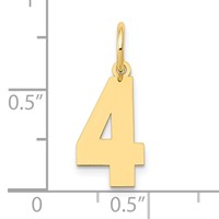 14K Medium Polished Number 4 Charm view 4