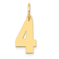 14K Medium Polished Number 4 Charm view 1