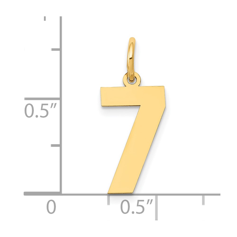 14k Medium Polished Number 7 Charm (LM07)