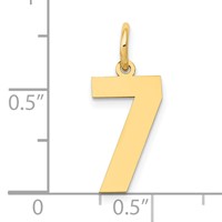 14K Yellow Gold Medium Polished Number 7 Charm view 4