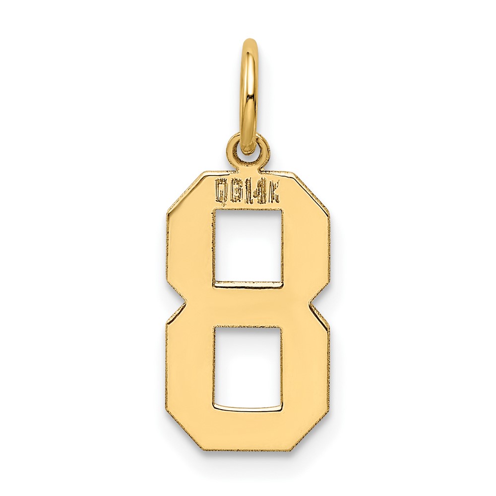 14k Medium Polished Number 8 Charm (LM08)