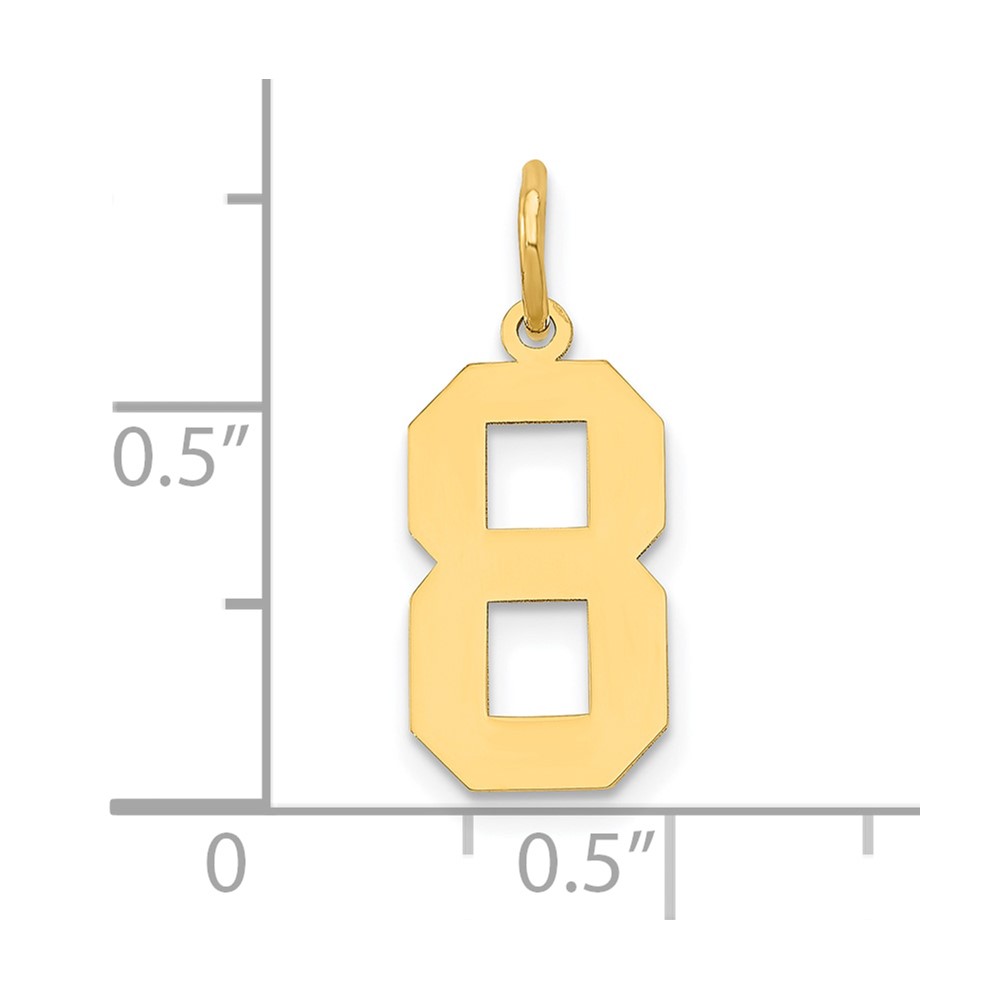 14k Medium Polished Number 8 Charm (LM08)