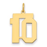 14K Yellow Gold Medium Polished Number 10 Charm view 1