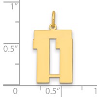 14K Yellow Gold Medium Polished Number 11 Charm view 2
