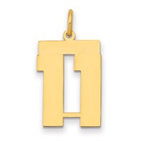 14K Yellow Gold Medium Polished Number 11 Charm view 1