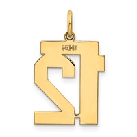 14K Yellow Gold Medium Polished Number 12 Charm view 3