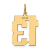 14K Yellow Gold Medium Polished Number 13 Charm view 3