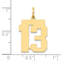 14K Yellow Gold Medium Polished Number 13 Charm view 4