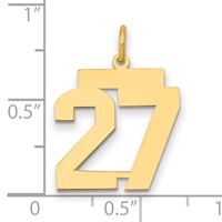 14K Medium Polished Number 27 Charm view 2