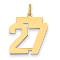 14K Medium Polished Number 27 Charm view 1