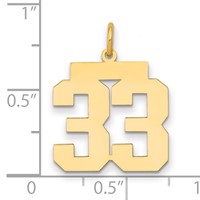 14K Yellow Gold Medium Polished Number 33 Charm view 2