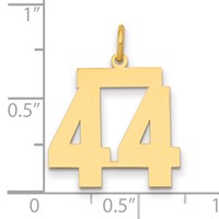 14K Yellow Gold Medium Polished Number 44 Charm view 2