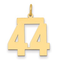 14K Yellow Gold Medium Polished Number 44 Charm view 1