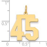 14K Yellow Gold Medium Polished Number 45 Charm view 2