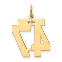 14K Medium Polished Number 47 Charm view 3