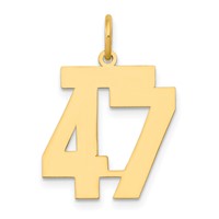 14K Medium Polished Number 47 Charm view 1
