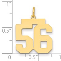 14K Yellow Gold Medium Polished Number 56 Charm view 2