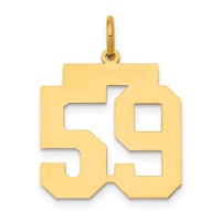 14K Yellow Gold Medium Polished Number 59 Charm view 1