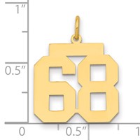 14K Medium Polished Number 68 Charm view 2