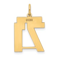 14K Medium Polished Number 71 Charm view 3