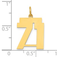 14K Medium Polished Number 71 Charm view 4