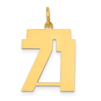 14K Medium Polished Number 71 Charm view 1