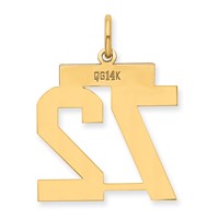 14K Yellow Gold Medium Polished Number 72 Charm view 3