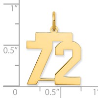 14K Yellow Gold Medium Polished Number 72 Charm view 4