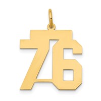 14K Yellow Gold Medium Polished Number 76 Charm view 1