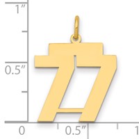 14K Medium Polished Number 77 Charm view 2