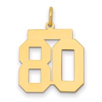 14K Yellow Gold Medium Polished Number 80 Charm view 1