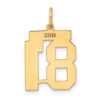 14K Medium Polished Number 81 Charm view 3