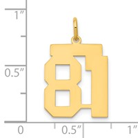14K Medium Polished Number 81 Charm view 4