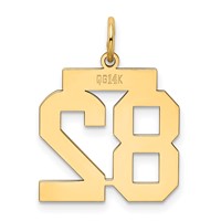 14K Medium Polished Number 82 Charm view 3