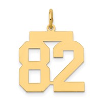 14K Medium Polished Number 82 Charm view 1